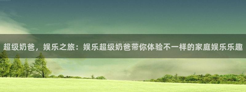 杏悦f凯捷注册：超级奶爸，娱乐之旅：娱乐超级奶爸带你体验不一样的家庭娱乐乐趣